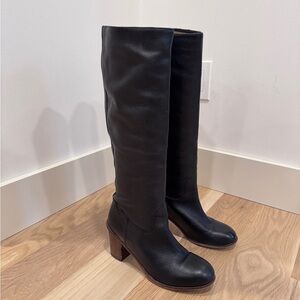 Seychelles Black Leather Knee-High Boots